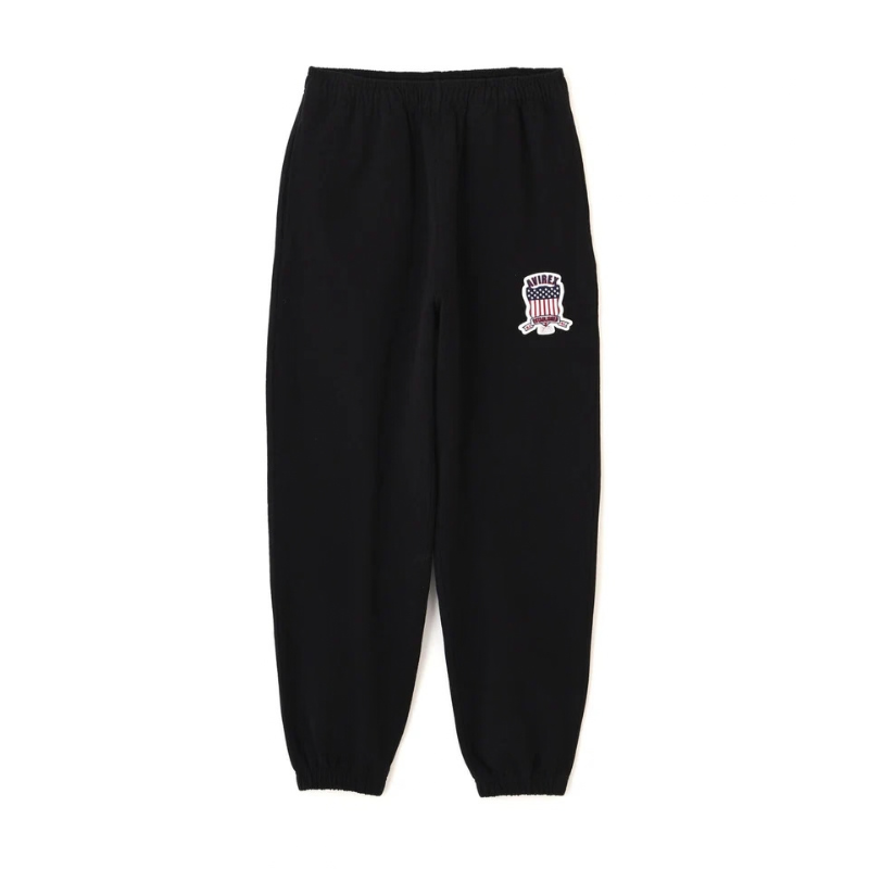 AVIREX SIGNATURE VARSITY LOGO SWEAT PANTS "BLACK"  7836910025-010