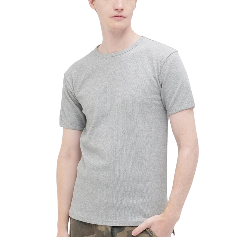 AVIREX DAILY RIB S/S CREW NECK T-SHIRT  "GRAY" 7835934006-020