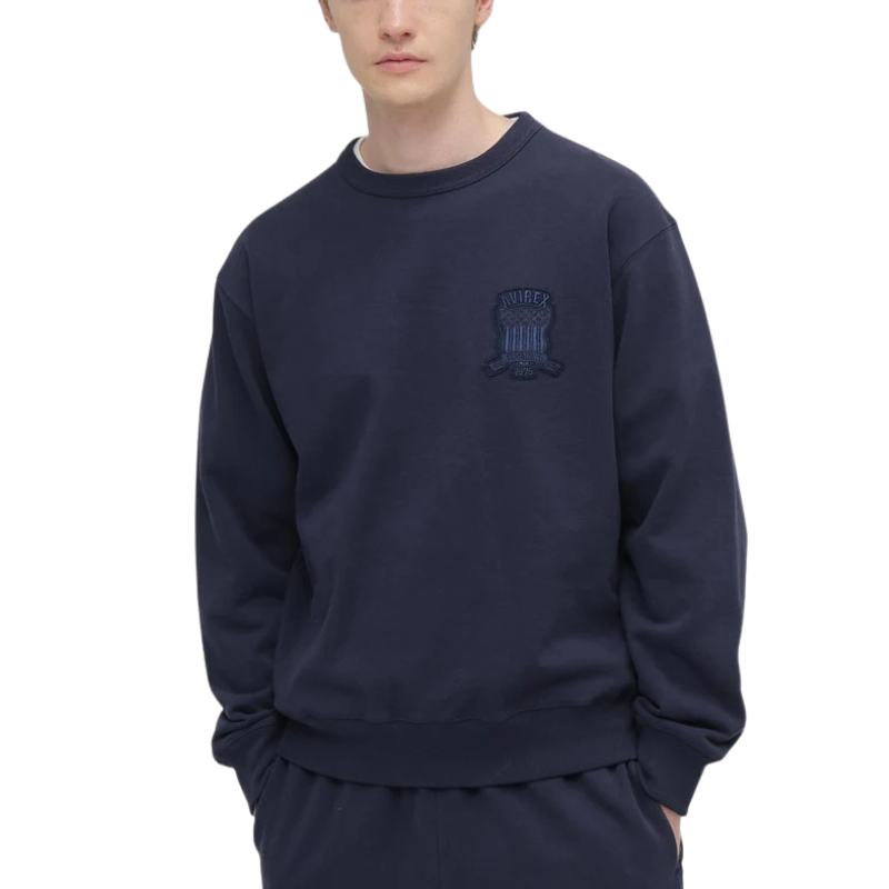 AVIREX SIGNATURE VARSITY LOGO CREWNECK SWEAT "NAVY" 7836932001-120