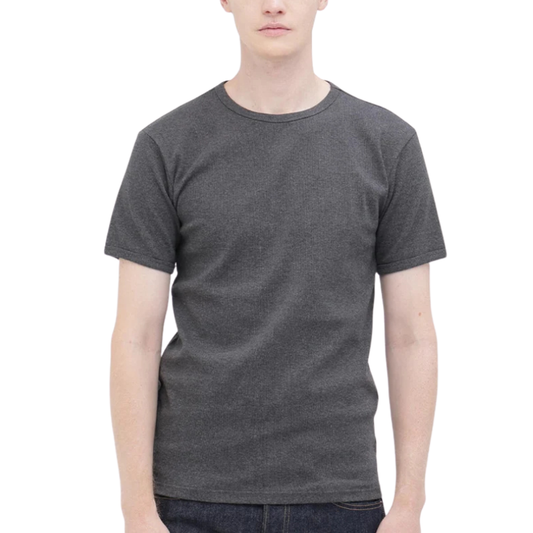AVIREX DAILY RIB S/S CREW NECK T-SHIRT  "CHARCOAL" 7835934006-410