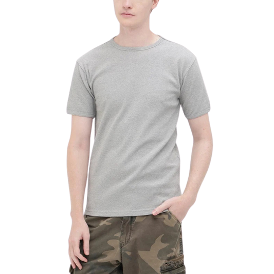 AVIREX DAILY MINI WAFFLE S/S CREW NECK T-SHIRT  "GRAY" 7835934009-020