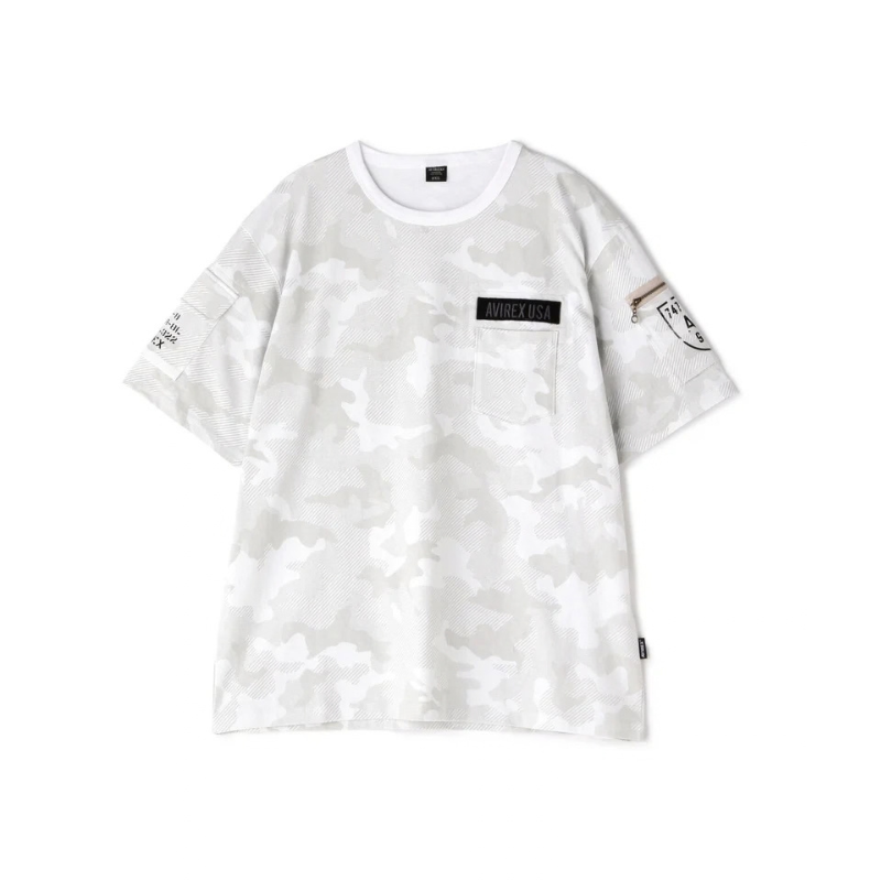 AVIREX FATIGUE S/S T-SHIRT "WHITE CAMO"  7835934010-444