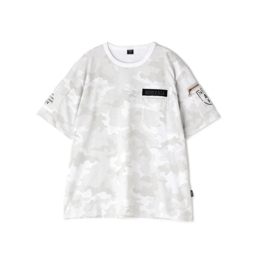 AVIREX FATIGUE S/S T-SHIRT "WHITE CAMO"  7835934010-444