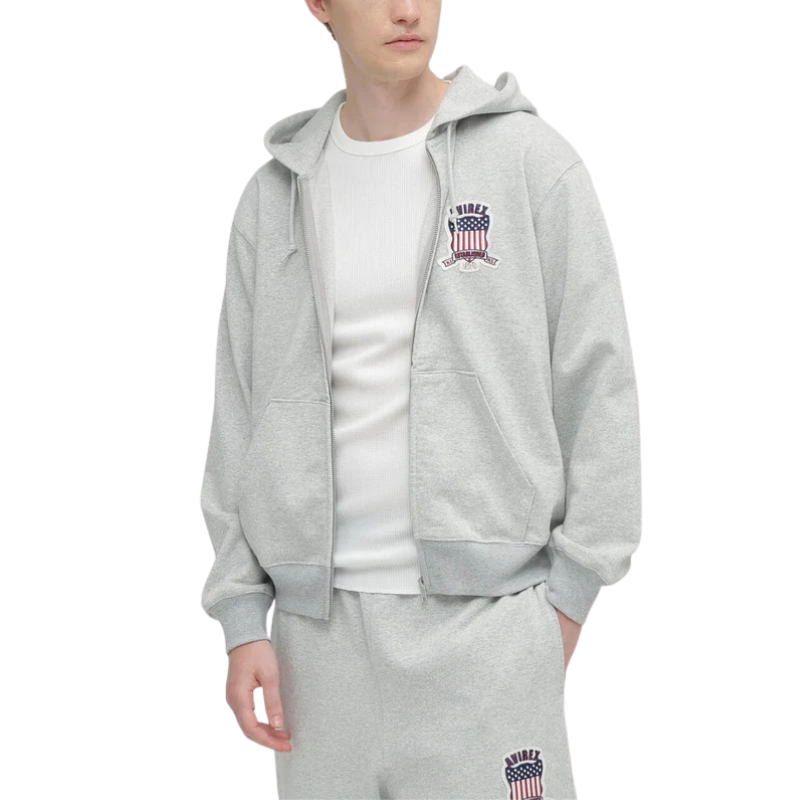 AVIREX SIGNATURE VARSITY ZIP UP PARKA "GRAY"  7836931001-020