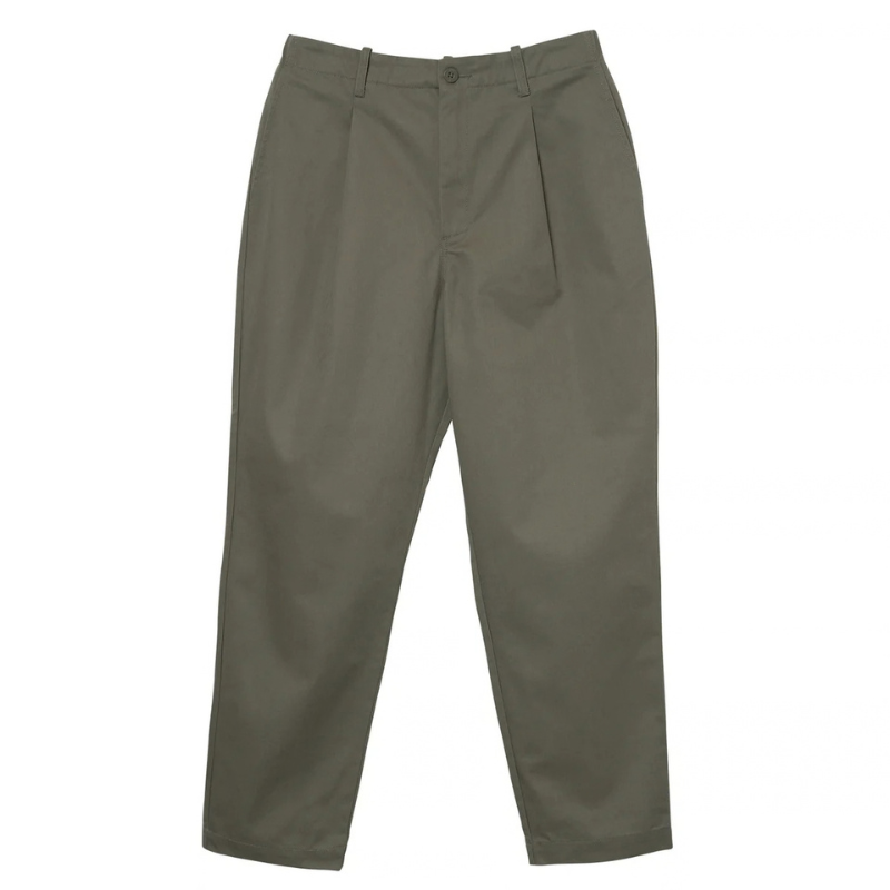 UNIVERSAL OVERALL TUCK TAPERED PANTS  "D.GREEN" PTF-05