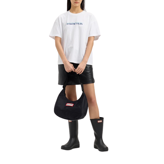 HUNTER NYLON MIDI HOBO "BLACK" UBS3601KBM-BLK