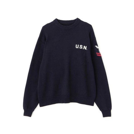 AVIREX NAVAL CREWNECK KNIT "NAVY"  7833932006-120