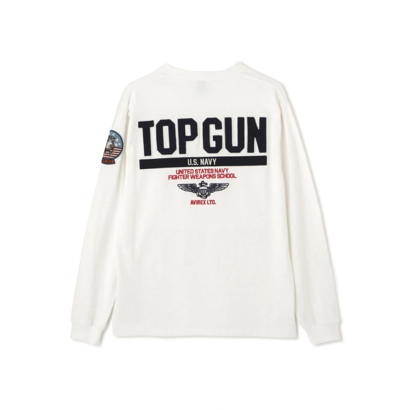 AVIREX LONG SLEEVE T-SHIRT TOPGUN "WHITE"  7833930017-030