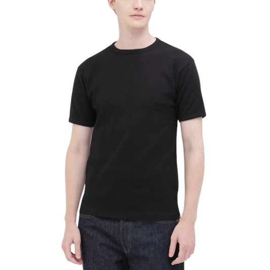 AVIREX DAILY MINI WAFFLE S/S CREW NECK T-SHIRT  "BLACK" 7835934009-010