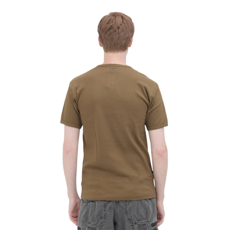 AVIREX DAILY RIB S/S V-NECK T-SHIRT  "OLIVE" 7835934005-310