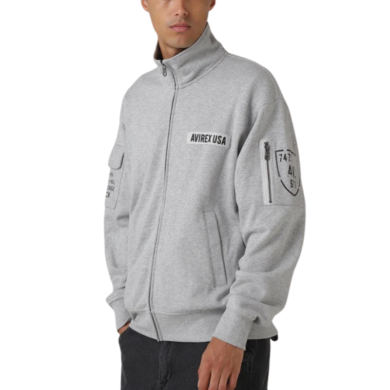AVIREX FATIGUE STAND ZIPUP SWEAT "OXFORD"  7834930001-382