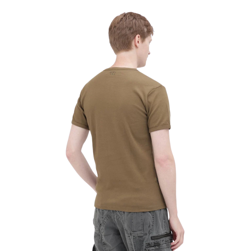 AVIREX DAILY RIB S/S HENLEY NECK T-SHIRT  "OLIVE" 7835934007-310