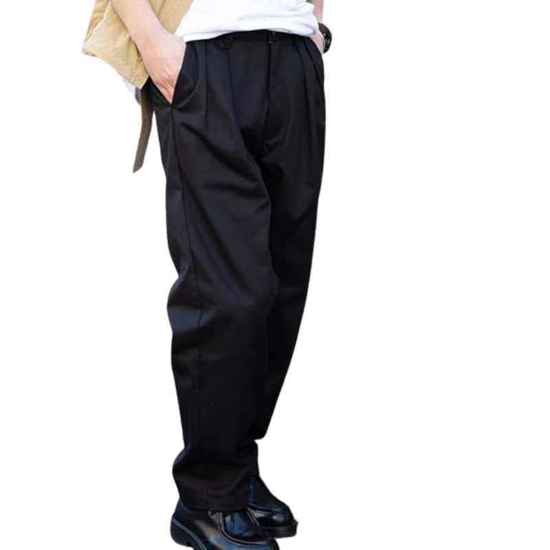 UNIVERSAL OVERALL RELAX  PANTS  "BLACK" HT-02
