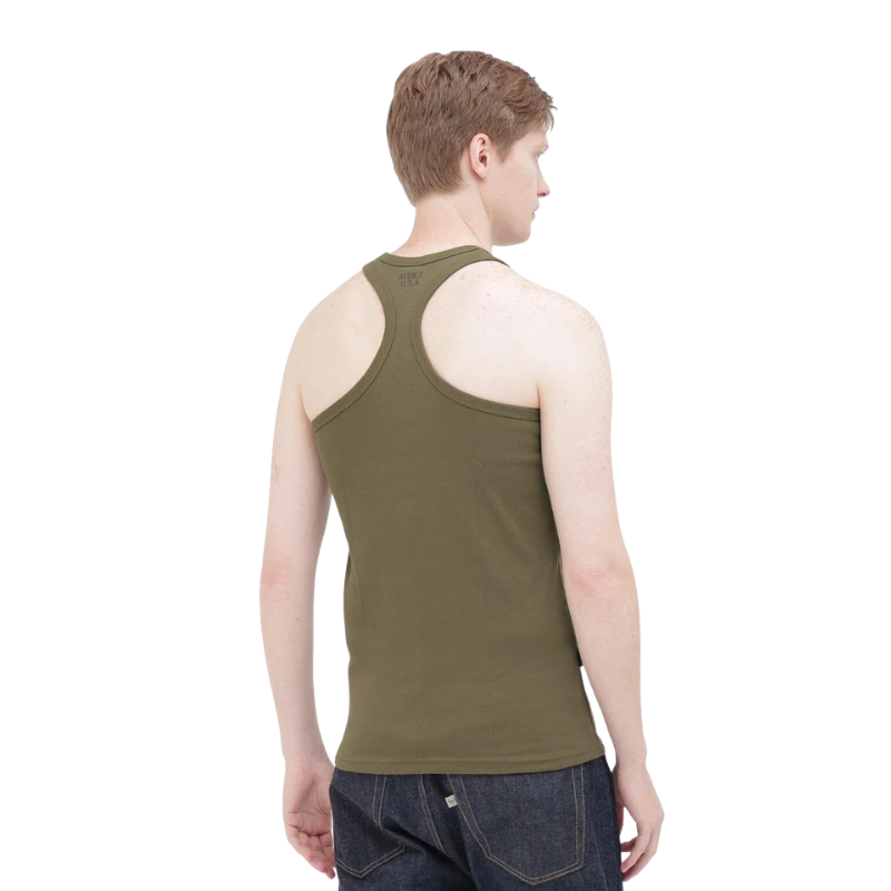 AVIREX DAILY RIB TANK TOP BACK CROSS  "OLIVE" 7835937001-310