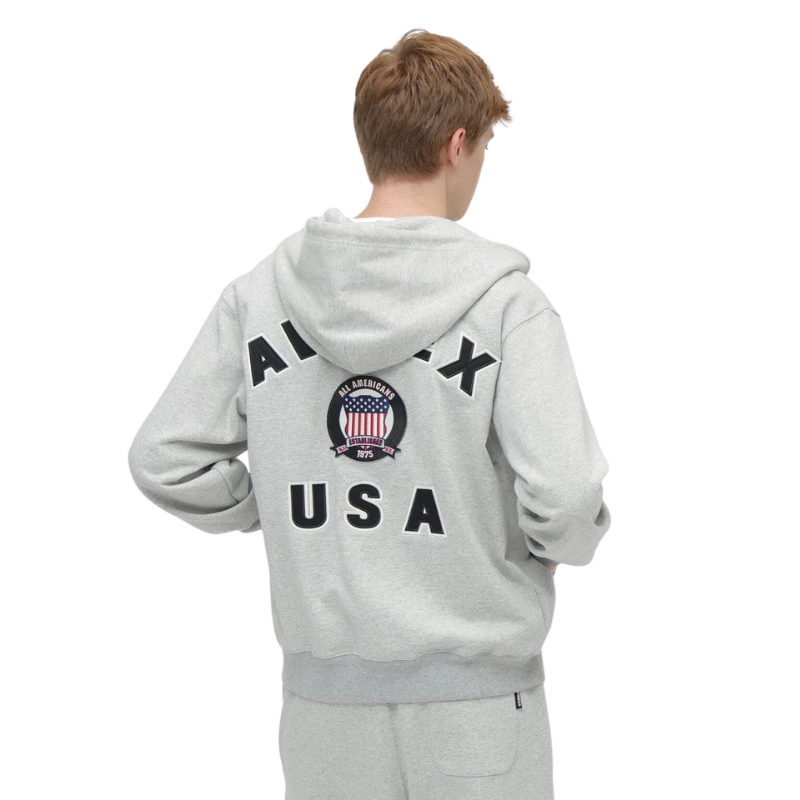 AVIREX SIGNATURE VARSITY ZIP UP PARKA "GRAY"  7836931001-020