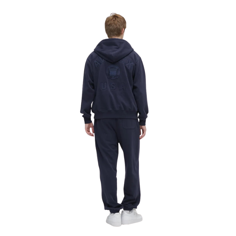 AVIREX Sweat Set Up SIGNATURE VARSITY ZIP UP PARKA × LOGO SWEAT PANTS "NAVY "