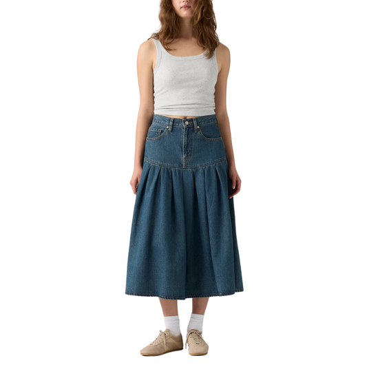 Levi’s YOKED PLEATED SKIRT "MEDIUM INDIGO" 0089T-0004