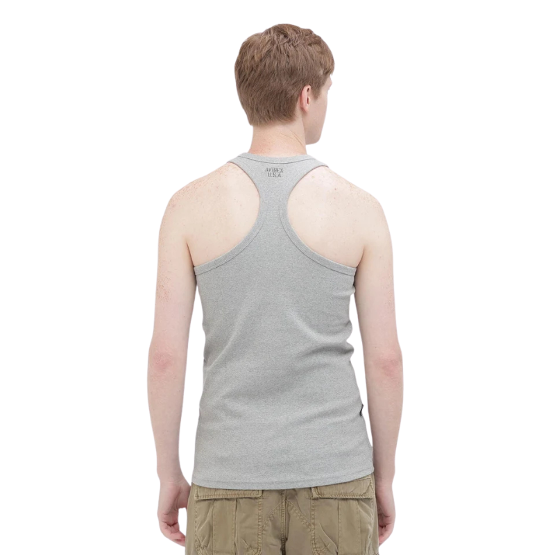 AVIREX DAILY RIB TANK TOP BACK CROSS  "GRAY" 7835937001-020