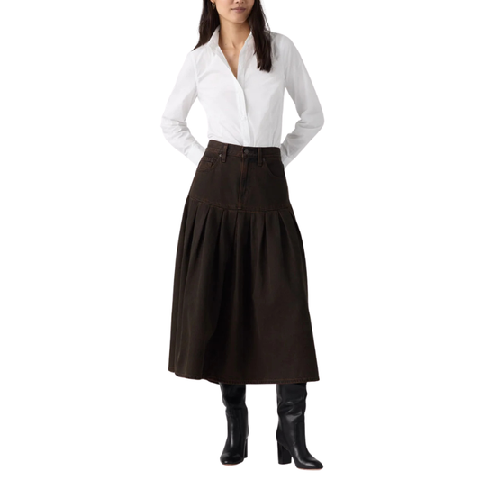 Levi’s YOKED PLEATED SKIRT "BROWN" 0089T-0001