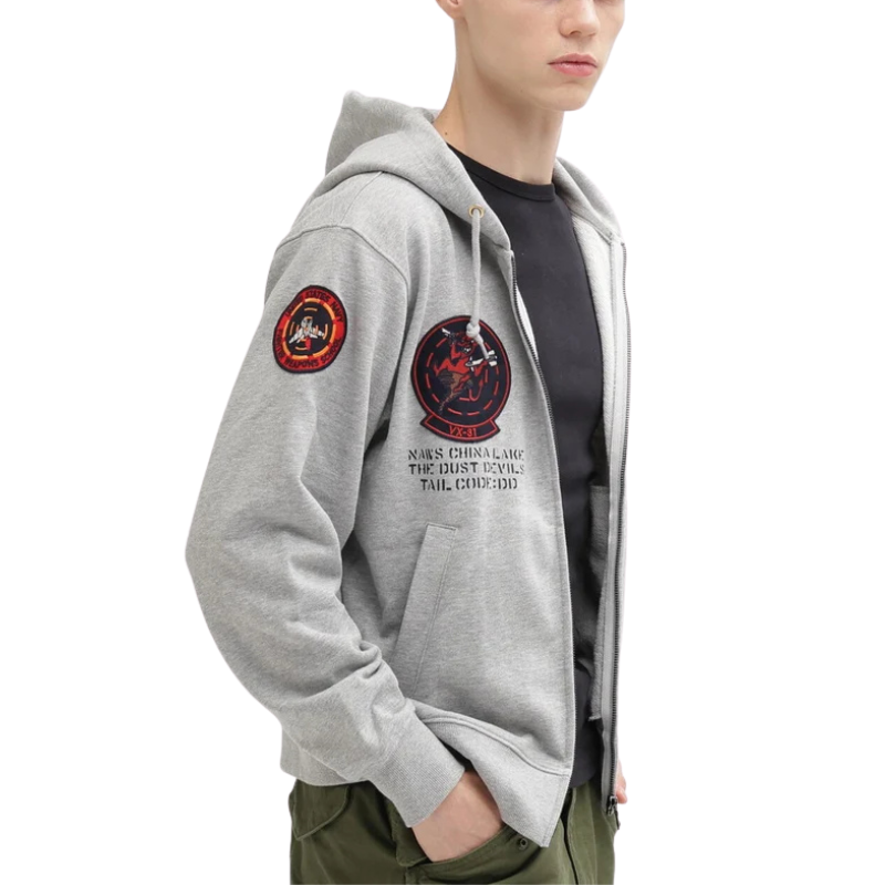 AVIREX LONG SLEEVE ZIP PARKA DUST DEVILS  "OXFORD"7836931002-382