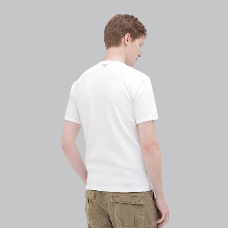 AVIREX DAILY MINI WAFFLE V-NECK S/S T-SHIRT  "WHITE" 7835934008-030