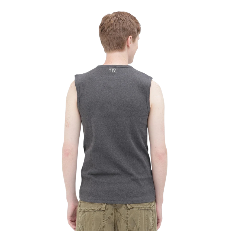AVIREX DAILY NO SLEEVE SHIRT  "CHARCOAL" 7835935001-410