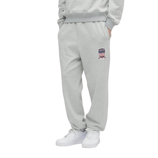 AVIREX SIGNATURE VARSITY LOGO SWEAT PANTS "GRAY"  7836910025-020