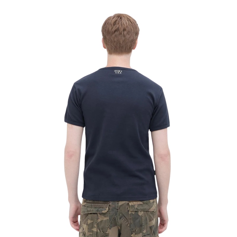 AVIREX DAILY RIB S/S CREW NECK T-SHIRT  "ROYAL" 7835934006-440