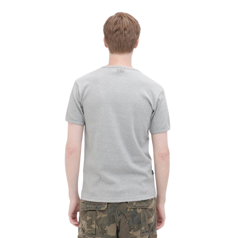AVIREX DAILY RIB S/S CREW NECK T-SHIRT  "GRAY" 7835934006-020