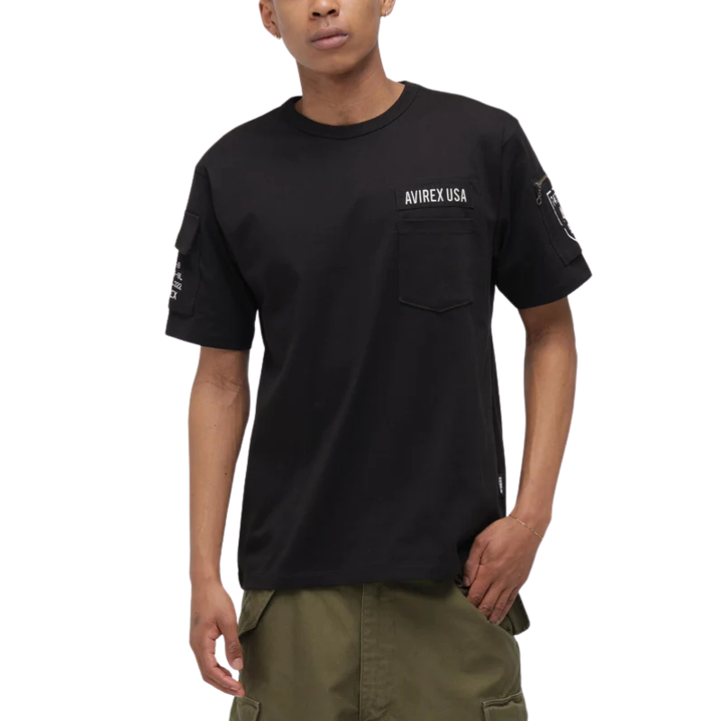 AVIREX FATIGUE S/S T-SHIRT "BLACK"  7835934010-010