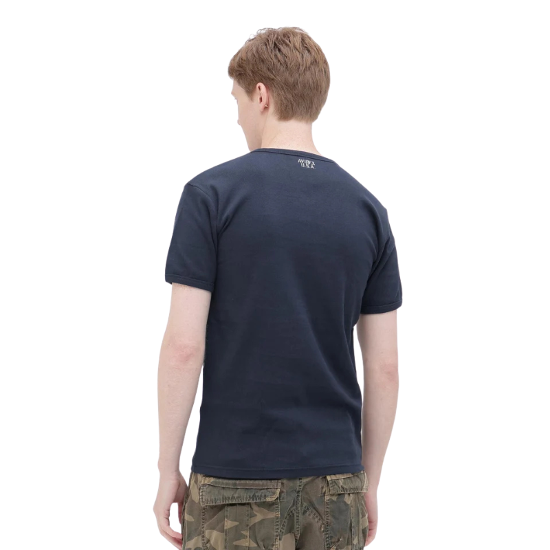 AVIREX DAILY RIB S/S V-NECK T-SHIRT  "ROYAL" 7835934005-440