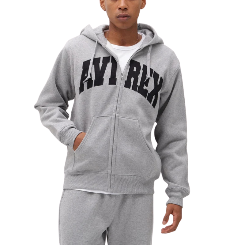 AVIREX DAILY ZIP UP SWEAT PARKA LOGO  "OXFORD"7833931007-382