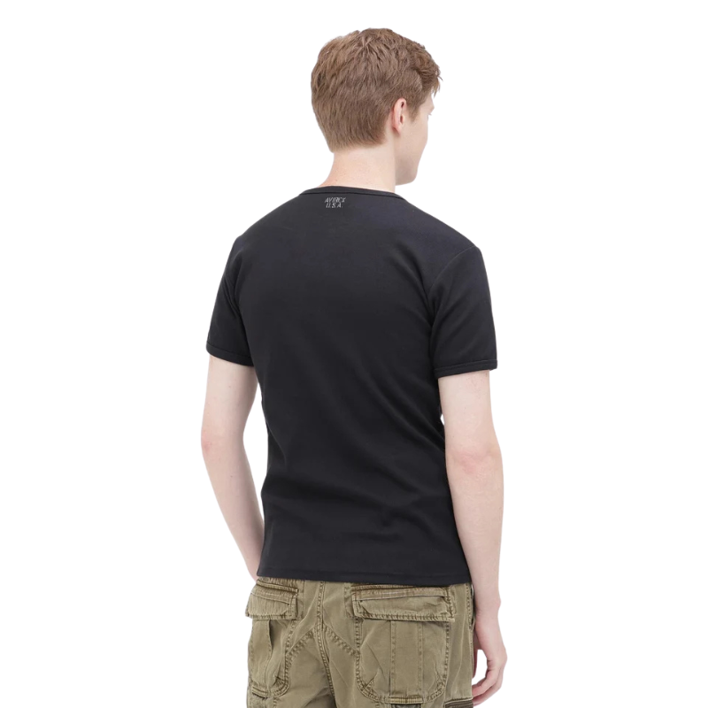 AVIREX DAILY RIB S/S CREW NECK T-SHIRT  "BLACK" 7835934006-010