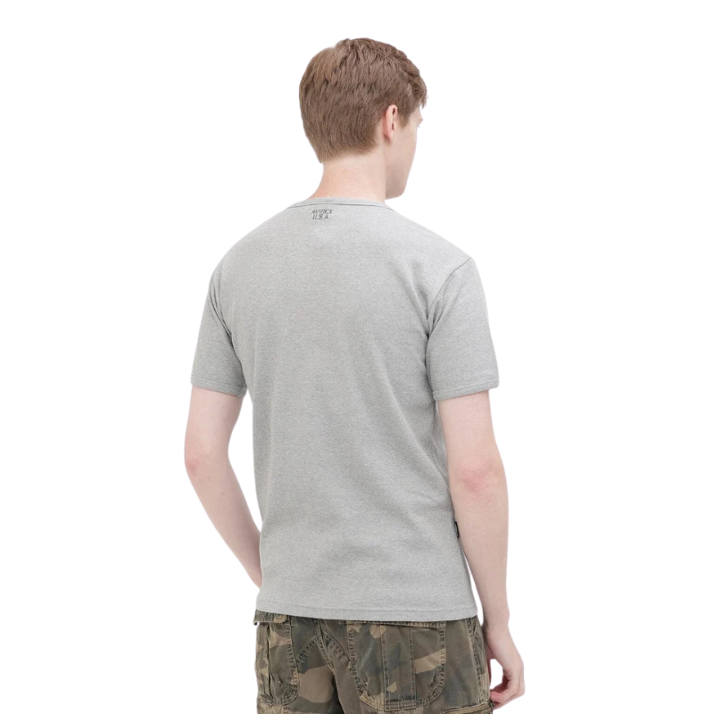 AVIREX DAILY MINI WAFFLE S/S CREW NECK T-SHIRT  "GRAY" 7835934009-020