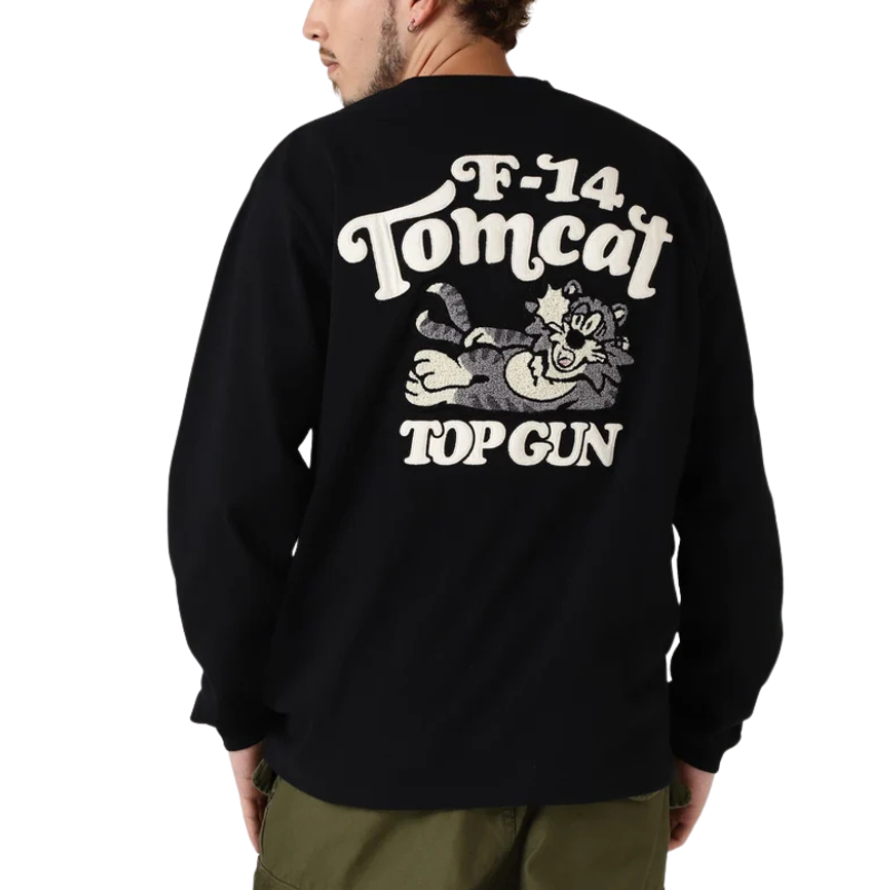 AVIREX SAGARA TOM CAT L/S T-SHIRT "BLACK"  7833930016-010