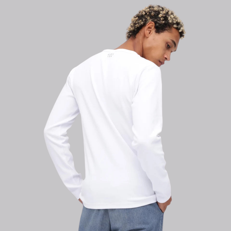 AVIREX DAILY RIB L/S V-NECK T-SHIRT  "WHITE" 7834930018-030