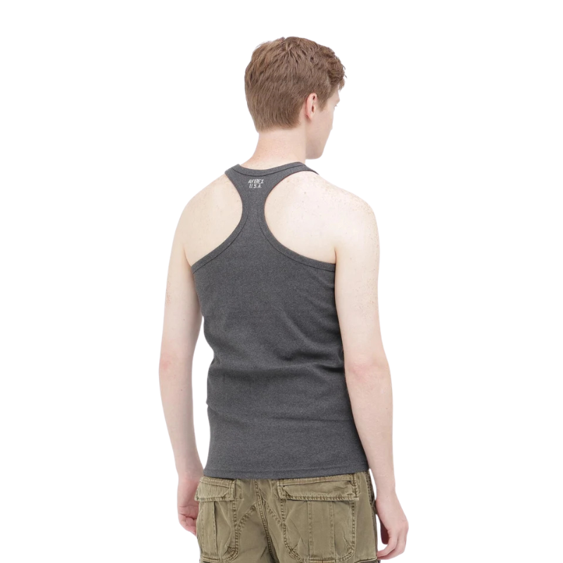 AVIREX DAILY RIB TANK TOP BACK CROSS  "CHARCOAL" 7835937001-410