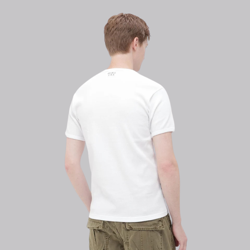 AVIREX DAILY MINI WAFFLE S/S CREW NECK T-SHIRT  "WHITE" 7835934008-030