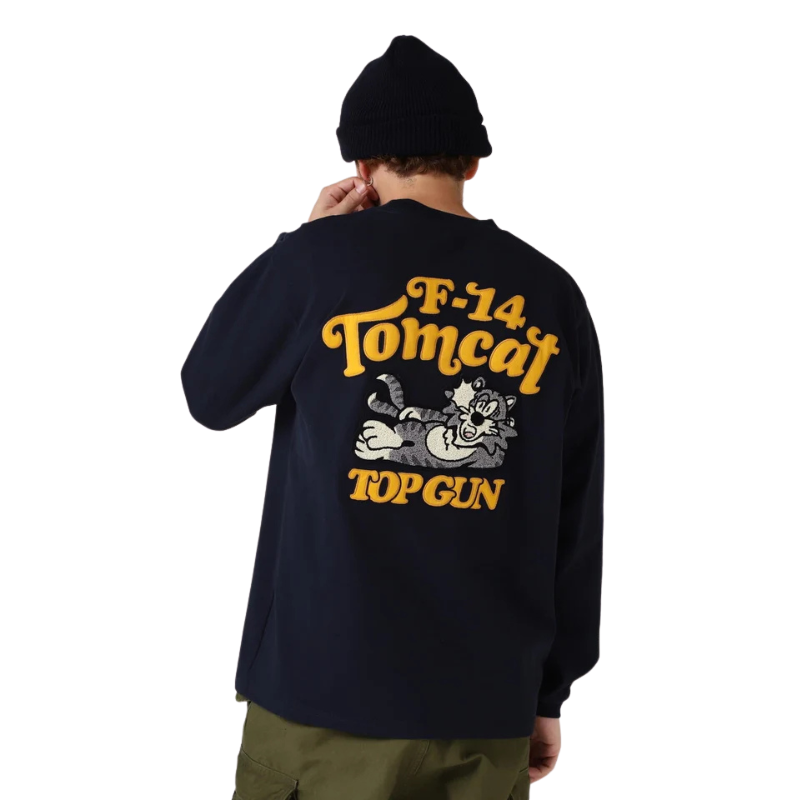 AVIREX SAGARA TOM CAT L/S T-SHIRT "NAVY"  7833930016-120