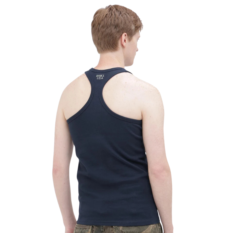 AVIREX DAILY RIB TANK TOP BACK CROSS  "ROYAL" 7835937001-440