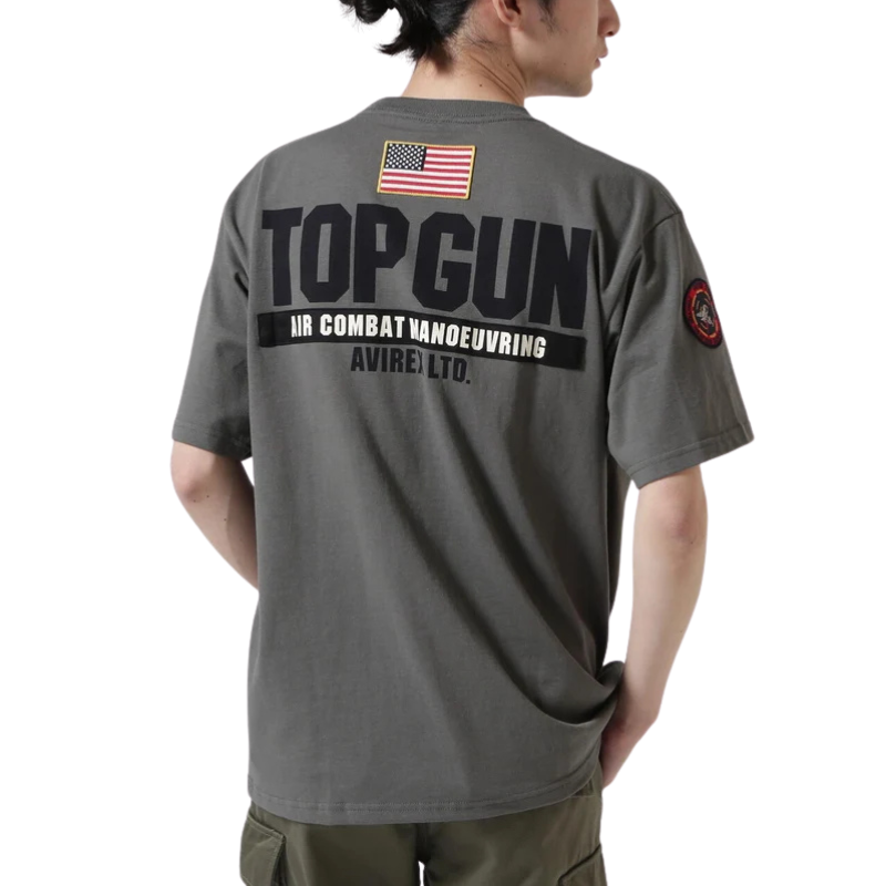 AVIREX TOP GUN PATCH & PRINT T-SHIRT "OLIVE"  7833934013-310