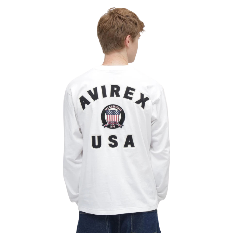 AVIREX SIGNATURE VARSITY LOGO LONGSLEEVE T-SHIRT "WHITE" 7836930006-030