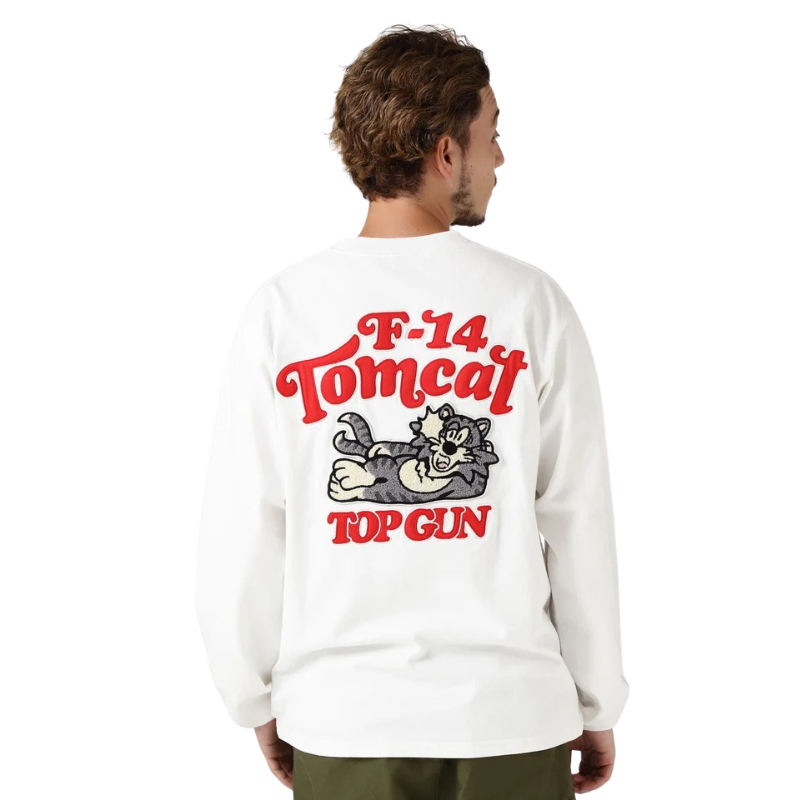 AVIREX SAGARA TOM CAT L/S T-SHIRT "WHITE"  7833930016-030