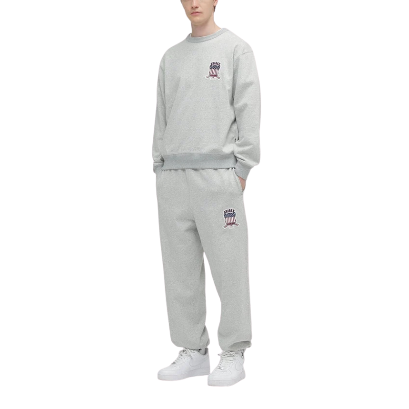 AVIREX SIGNATURE VARSITY LOGO CREWNECK SWEAT "GRAY"  7836932001-020