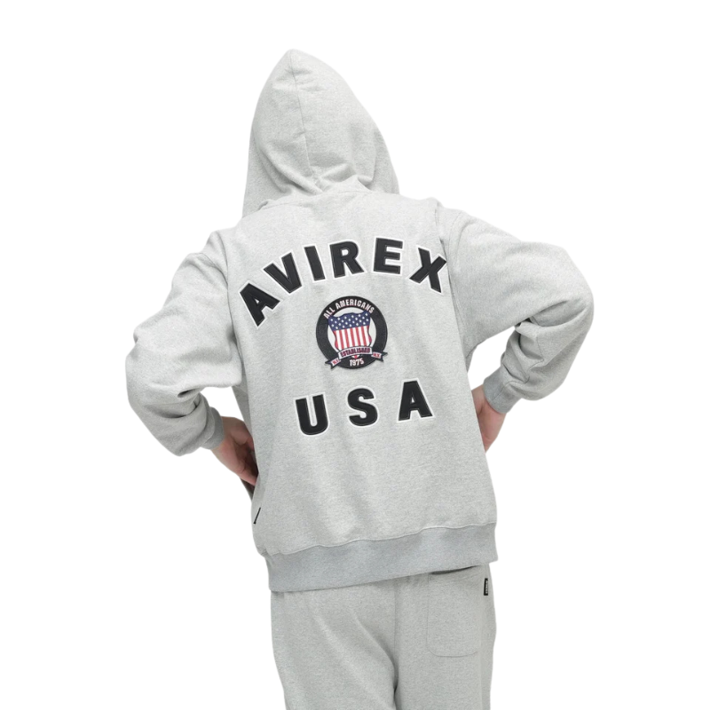AVIREX SIGNATURE VARSITY ZIP UP PARKA "GRAY"  7836931001-020