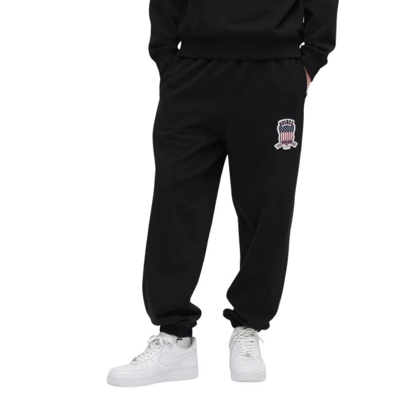 AVIREX SIGNATURE VARSITY LOGO SWEAT PANTS "BLACK"  7836910025-010