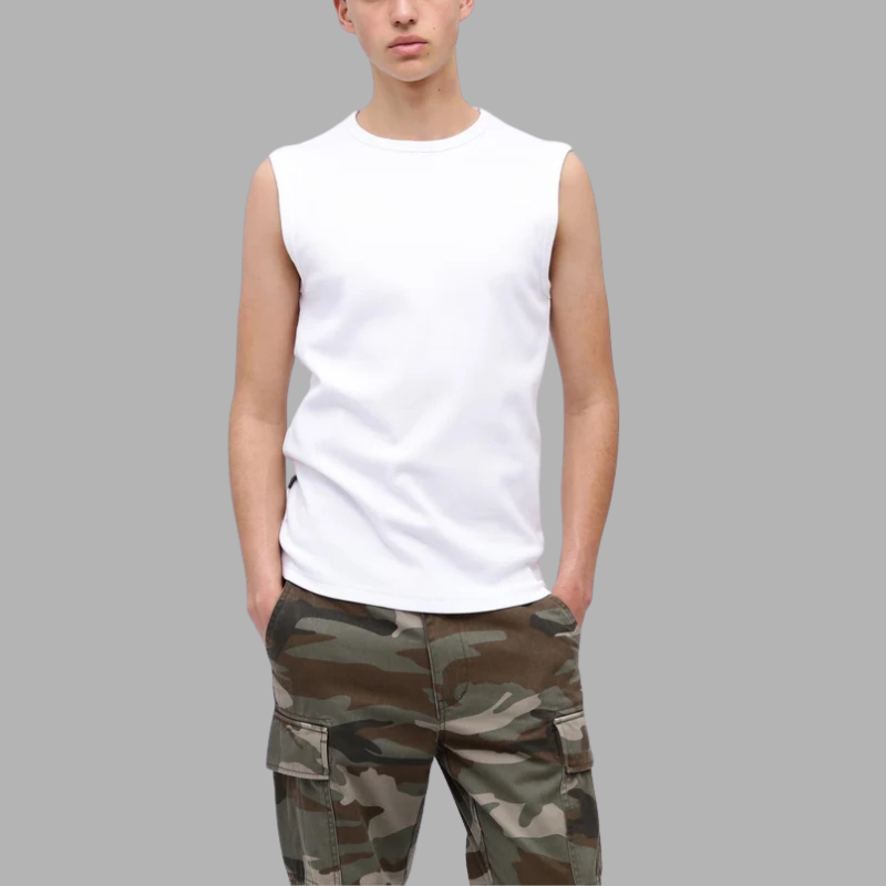 AVIREX DAILY NO SLEEVE SHIRT  "WHITE" 7835935001-030