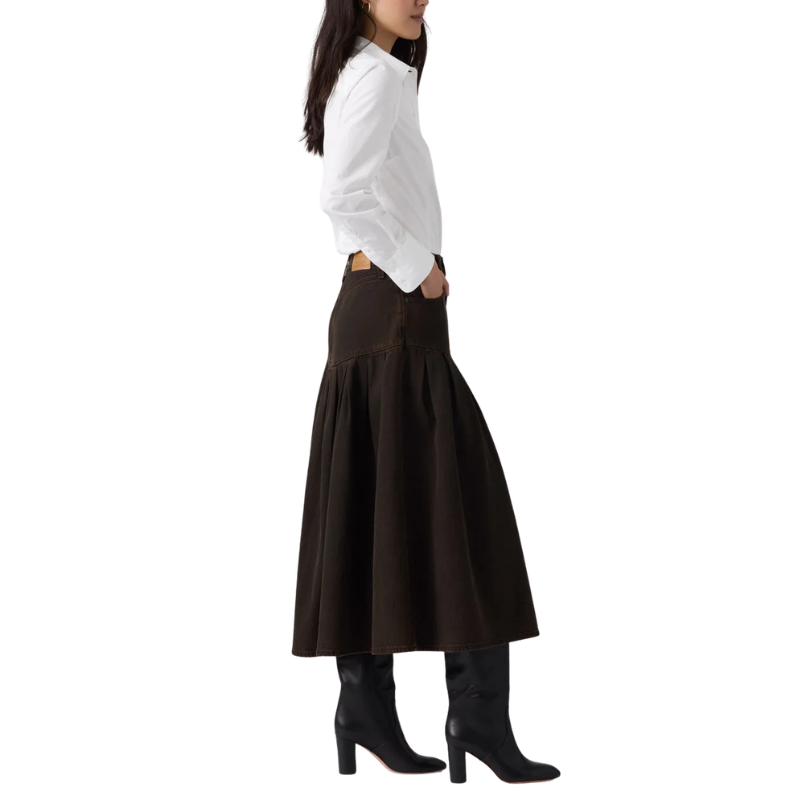 Levi’s YOKED PLEATED SKIRT "BROWN" 0089T-0001