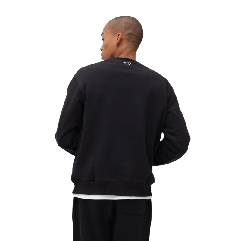 AVIREX DAILY CREW NECK L/S SWEAT "BLACK" 7833932002-010