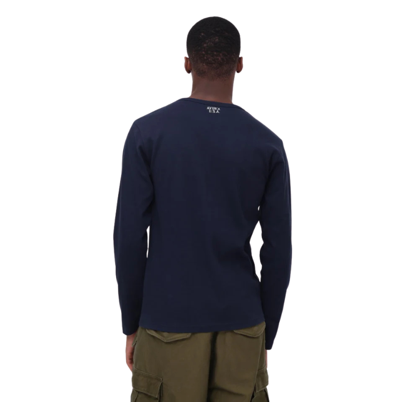 AVIREX DAILY RIB L/S CREW NECK T-SHIRT  "ROYAL" 7834930019-440